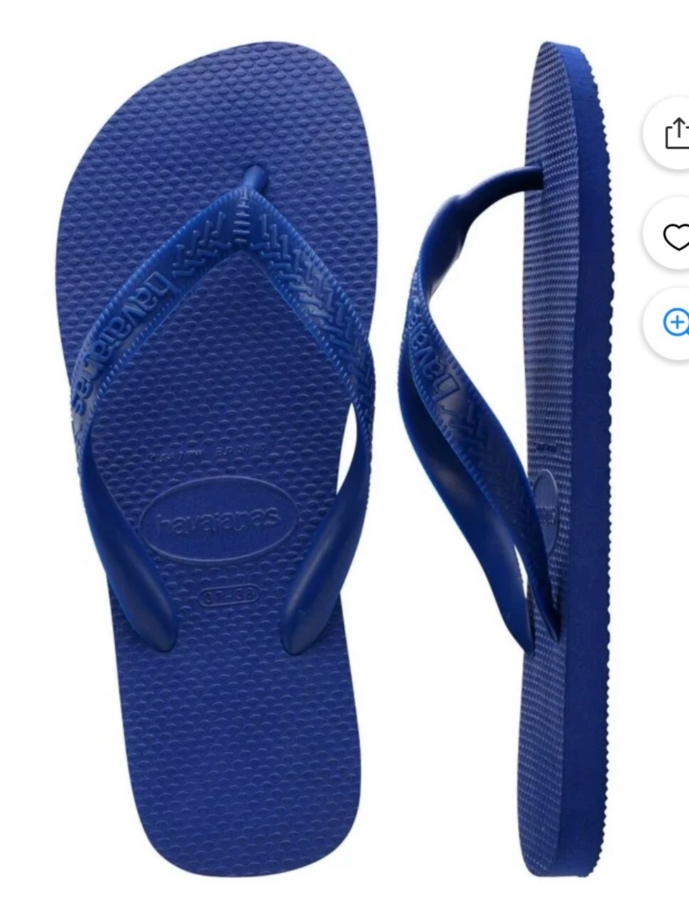 NWT havaianas Flip Flops Marine Blue Size 39-40/W 9-10